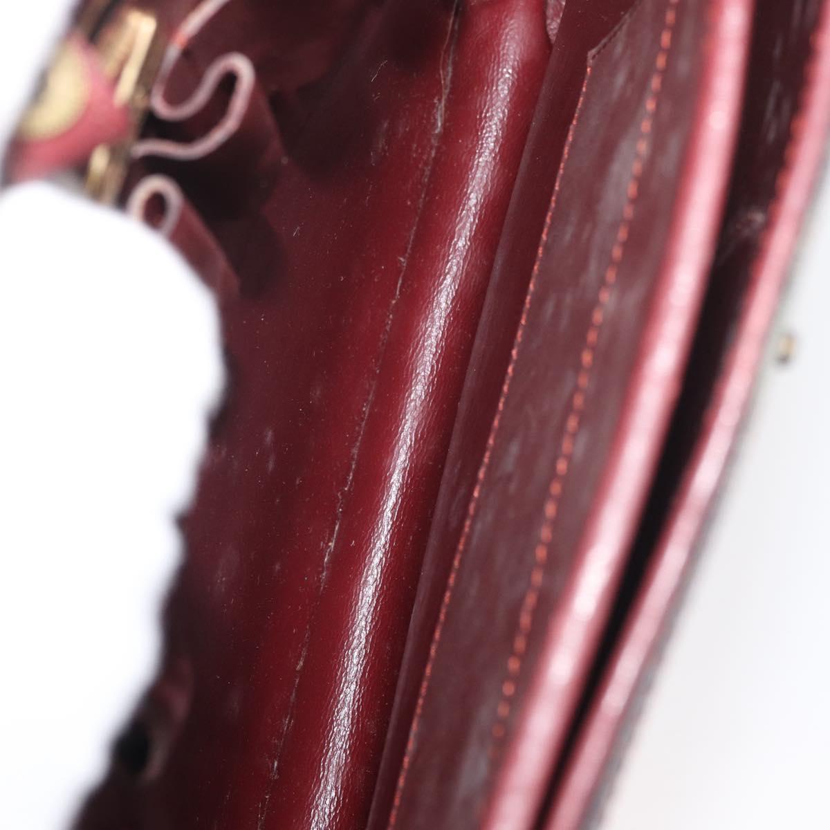 CARTIER Must Line Shoulder Bag Leather Bordeaux Gold Auth bs34510