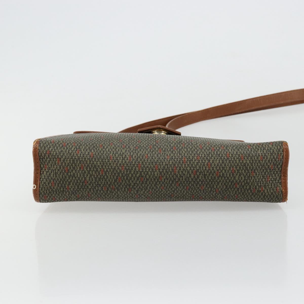 SAINT LAURENT Hand Bag Coated Canvas 2way Khaki Gold Auth bs34511