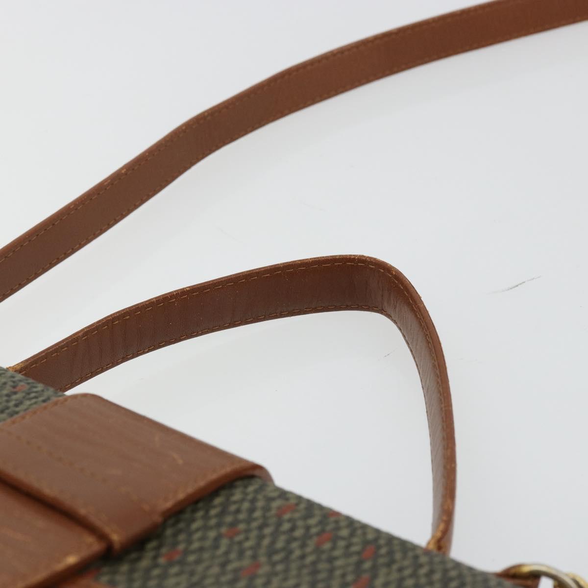 SAINT LAURENT Hand Bag Coated Canvas 2way Khaki Gold Auth bs34511