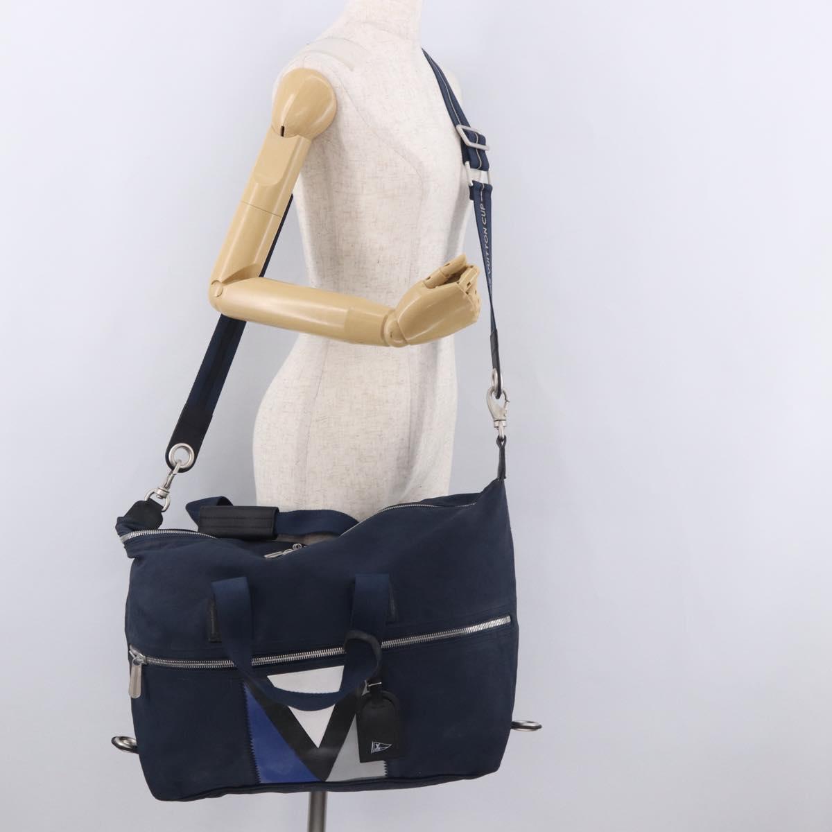 LOUIS VUITTON LV Cup Jenker Boston Bag 2way Navy M80703 LV Auth bs34519
