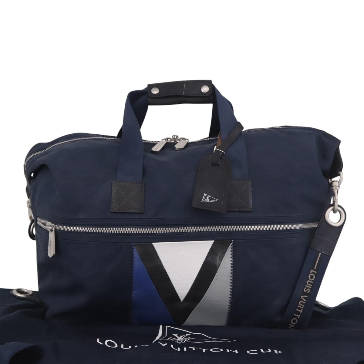 LOUIS VUITTON LV Cup Jenker Boston Bag 2way Navy M80703 LV Auth bs34519