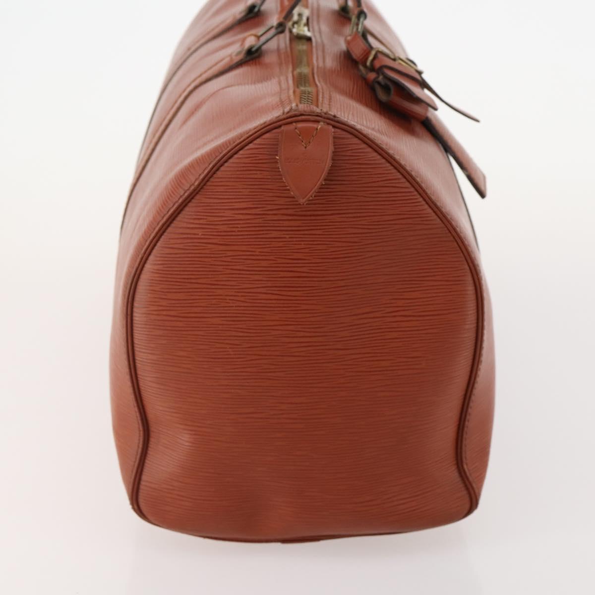 LOUIS VUITTON Epi Keepall 45 Boston Bag Brown M42978 LV Auth bs34522