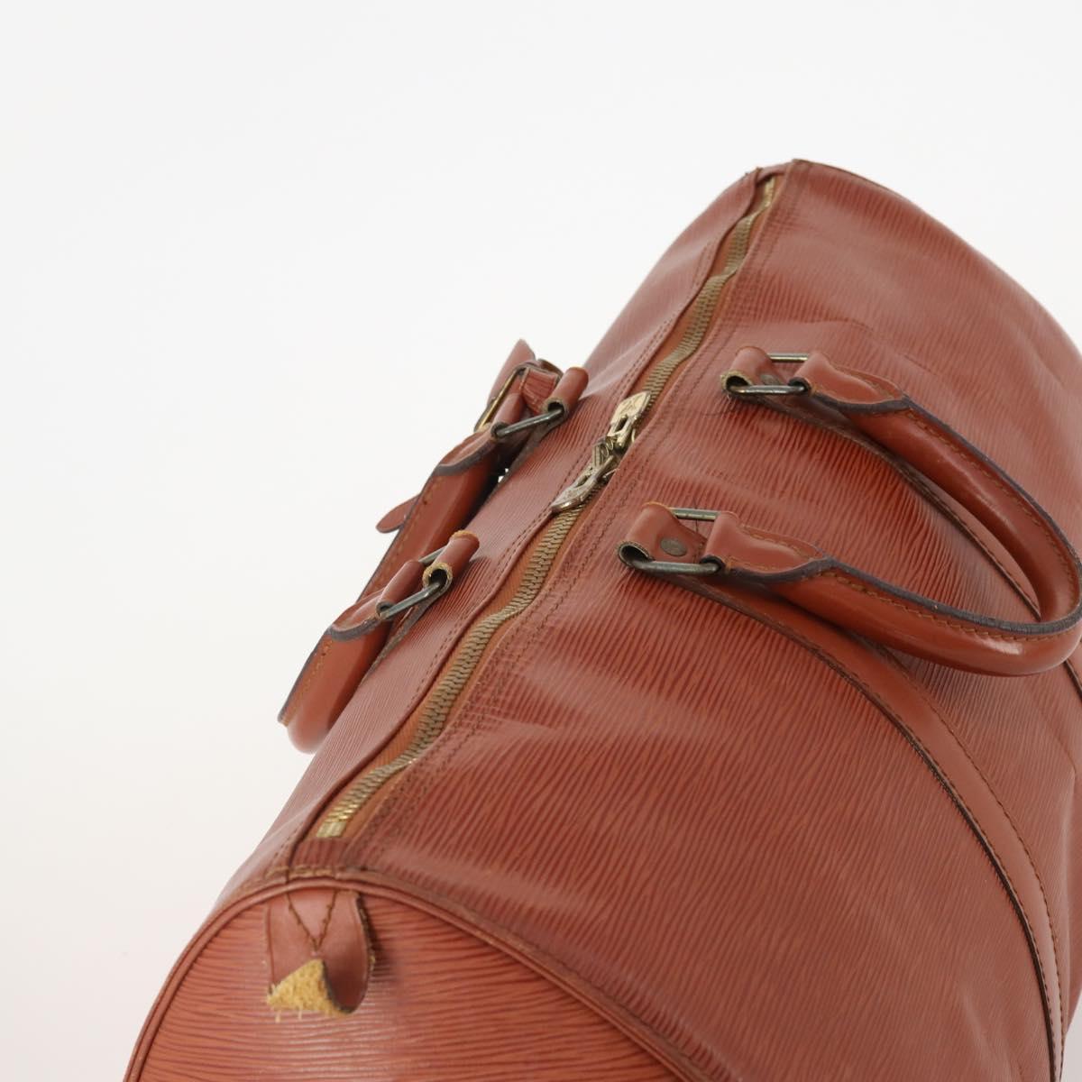 LOUIS VUITTON Epi Keepall 45 Boston Bag Brown M42978 LV Auth bs34522