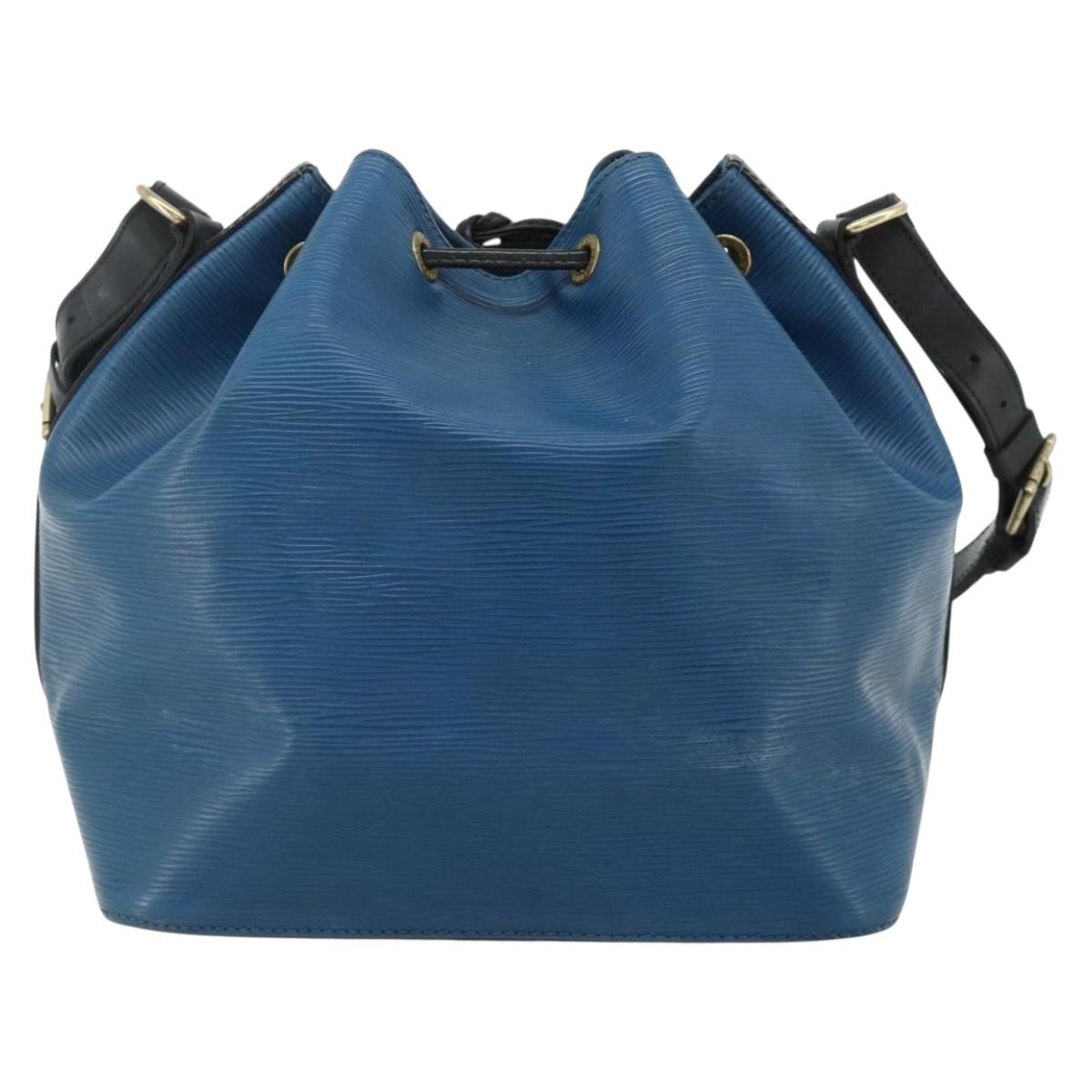 LOUIS VUITTON Epi Petit Noe Shoulder Bag Bicolor Black Blue M44152 Auth bs34523