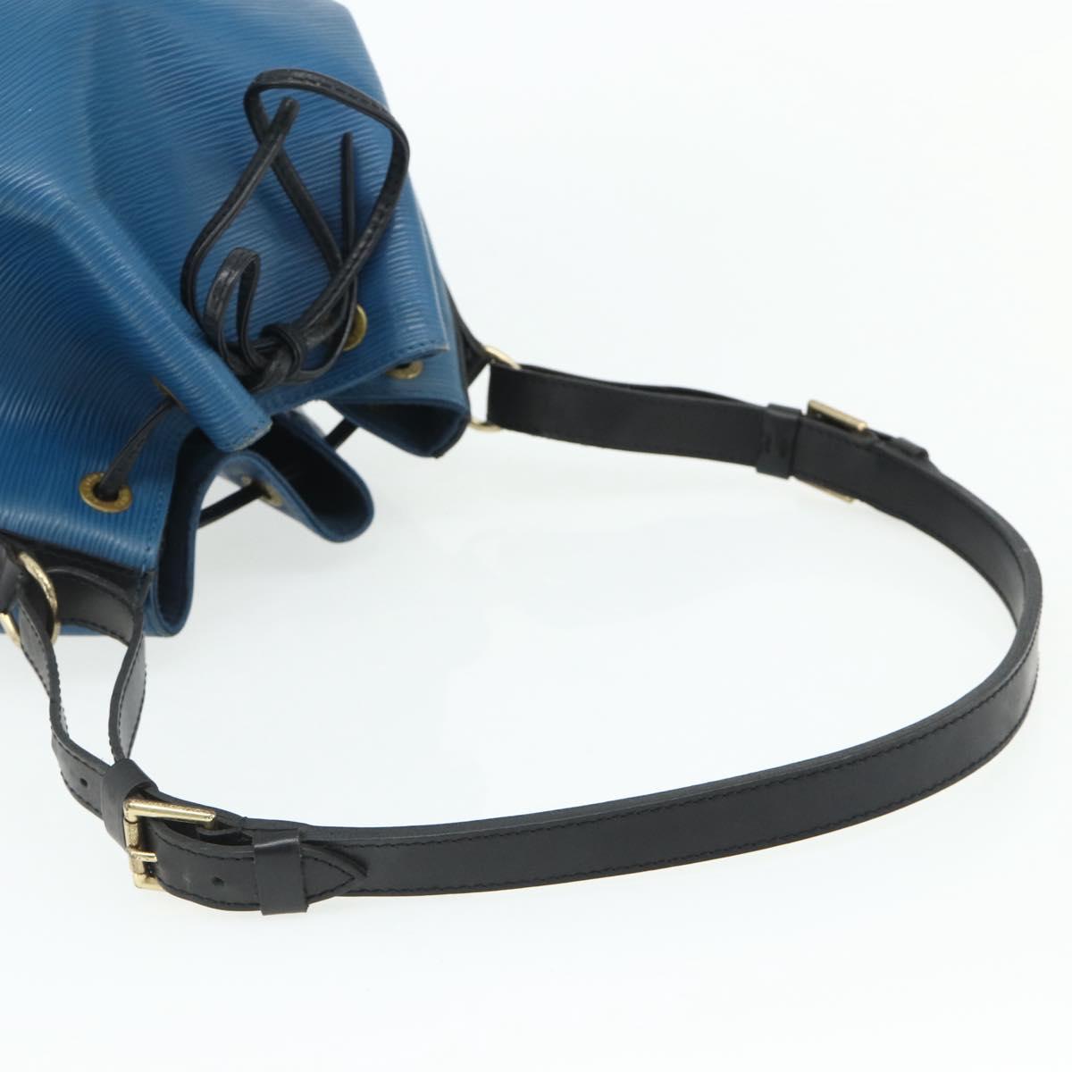 LOUIS VUITTON Epi Petit Noe Shoulder Bag Bicolor Black Blue M44152 Auth bs34523