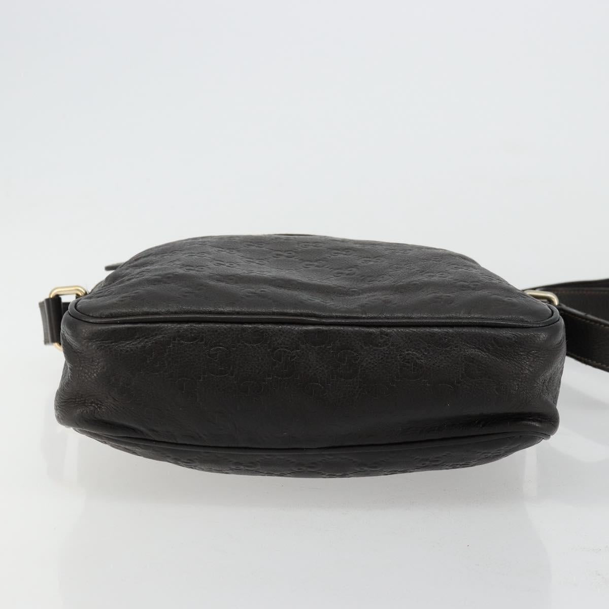 GUCCI GG Canvas Guccissima Shoulder Bag Leather Brown Gold 201448 Auth bs34524A