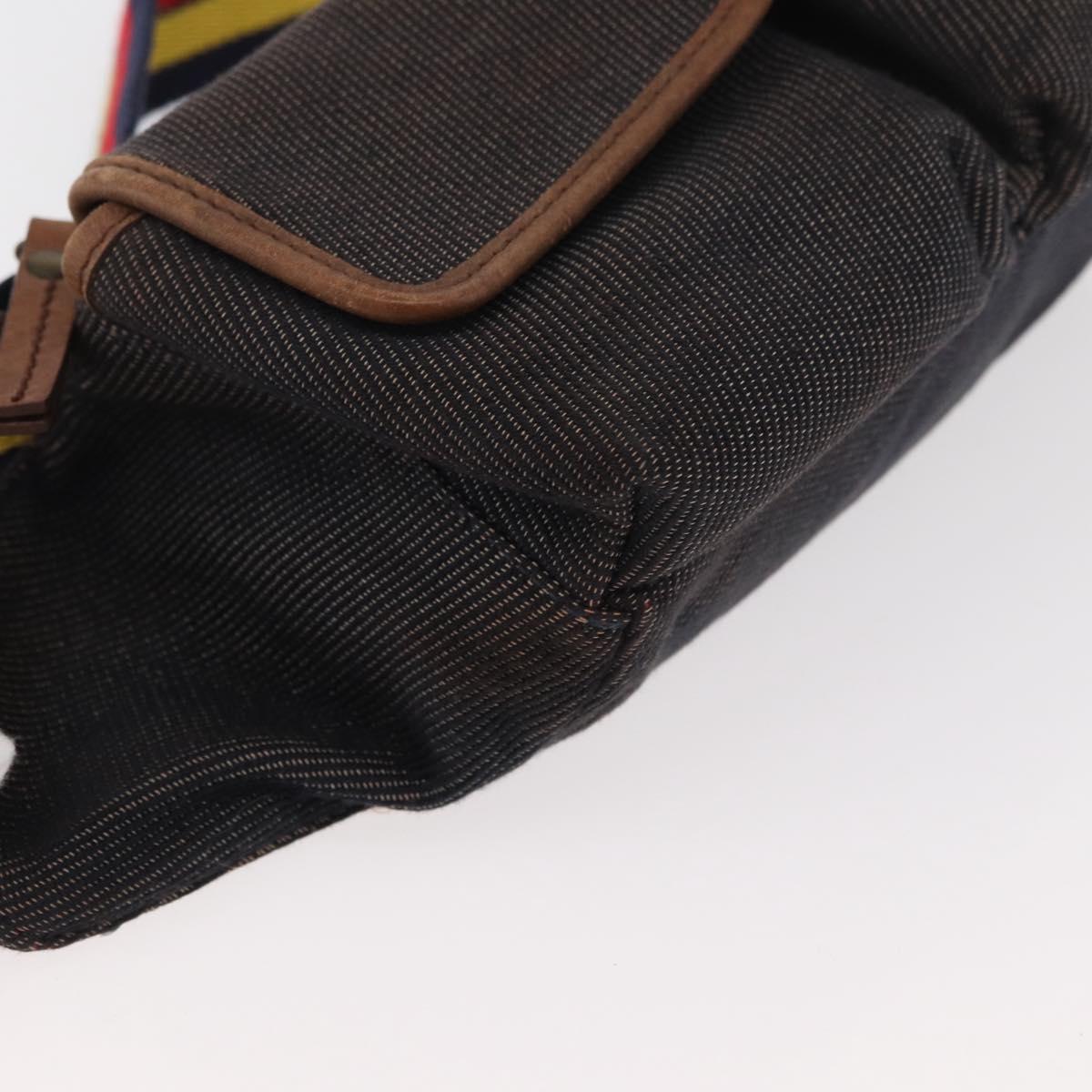 FENDI Waist bag Canvas Brown Auth bs34529