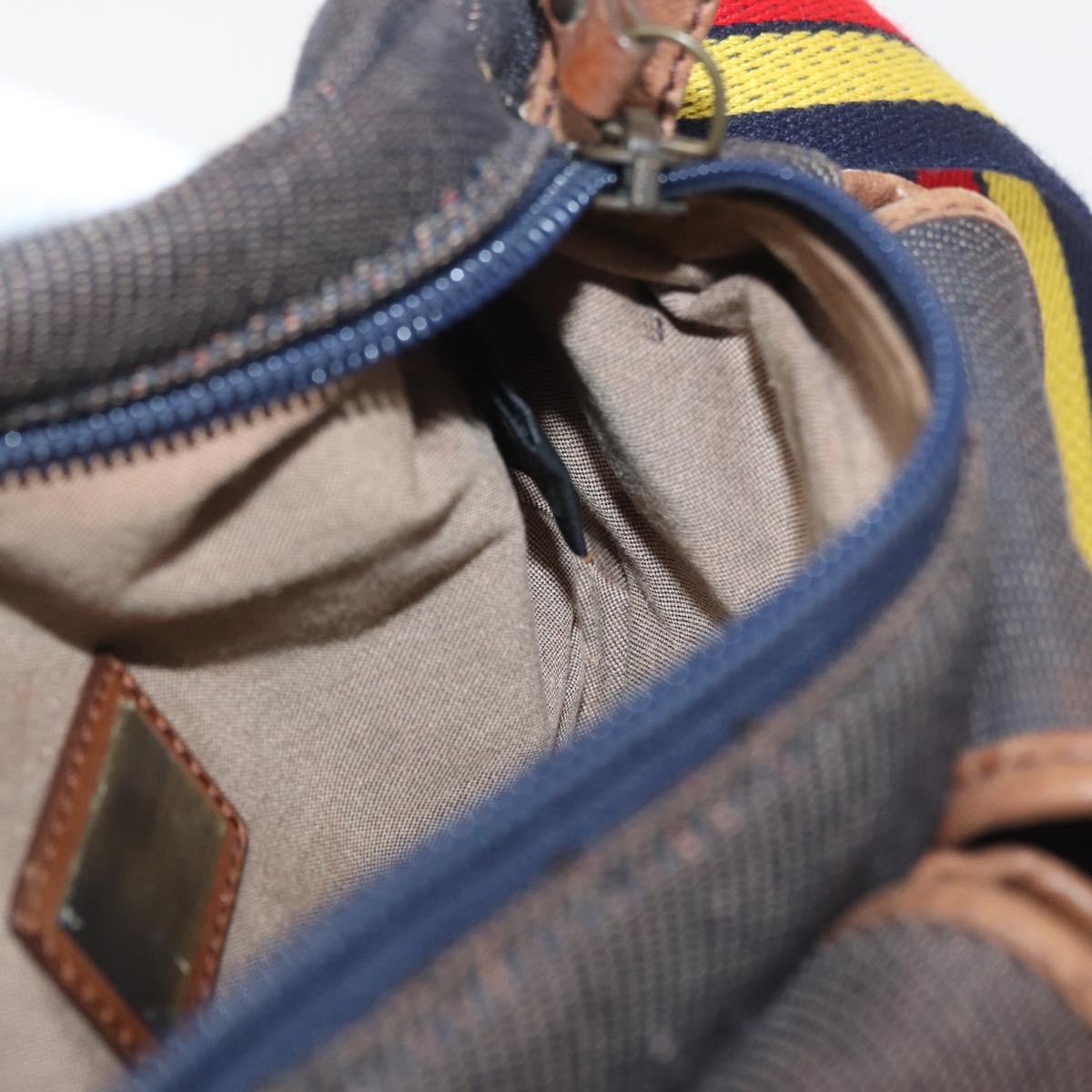 FENDI Waist bag Canvas Brown Auth bs34529