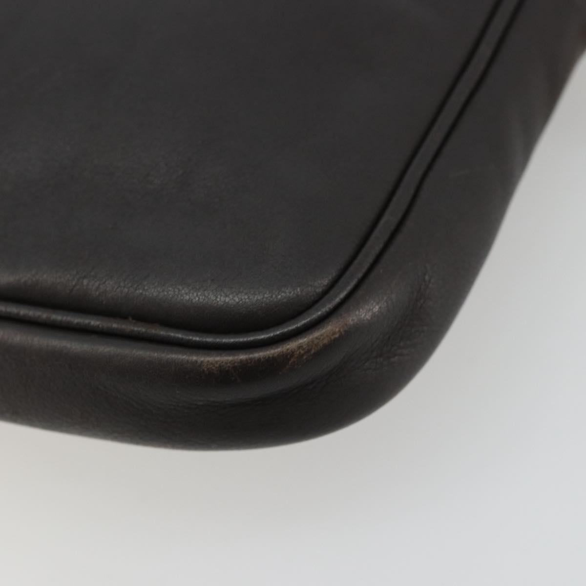 LOEWE Anagram Shoulder Bag Leather Brown Gold Auth bs34530