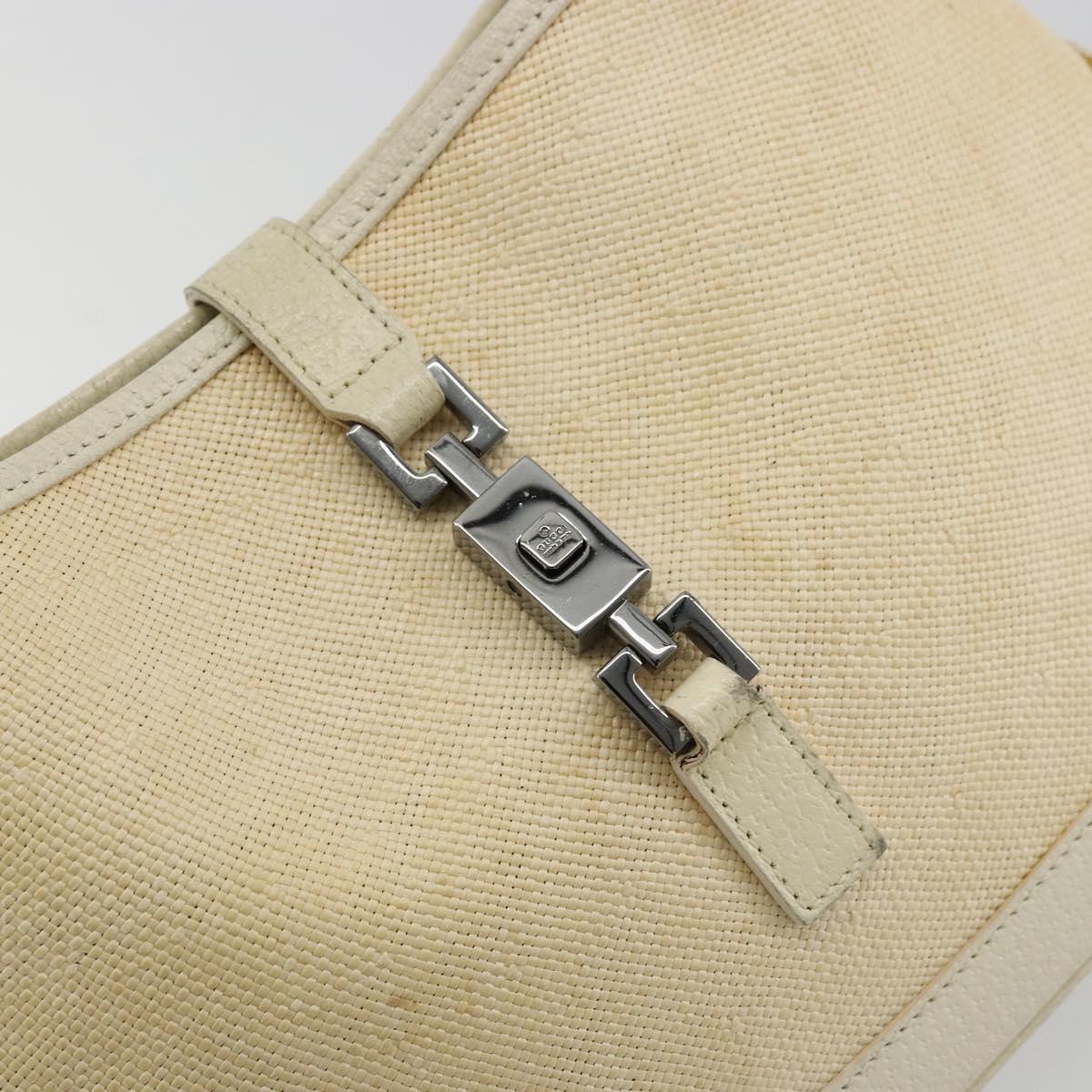 GUCCI Jackie Shoulder Bag Coated Canvas Beige Silver 001 3735 Auth bs34532