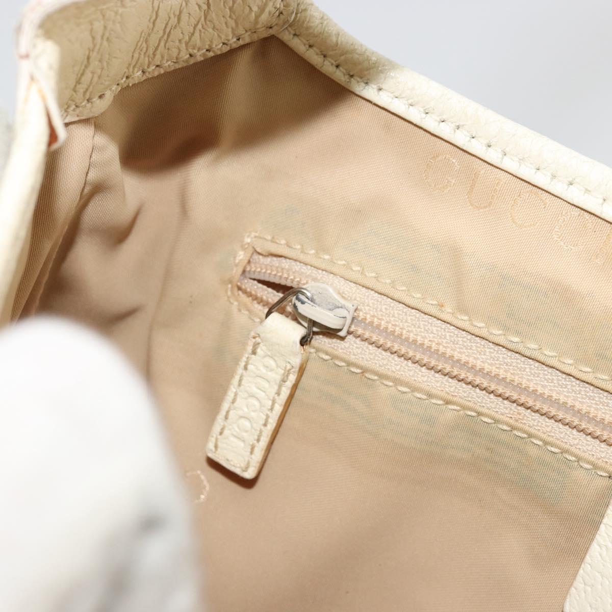 GUCCI Jackie Shoulder Bag Coated Canvas Beige Silver 001 3735 Auth bs34532
