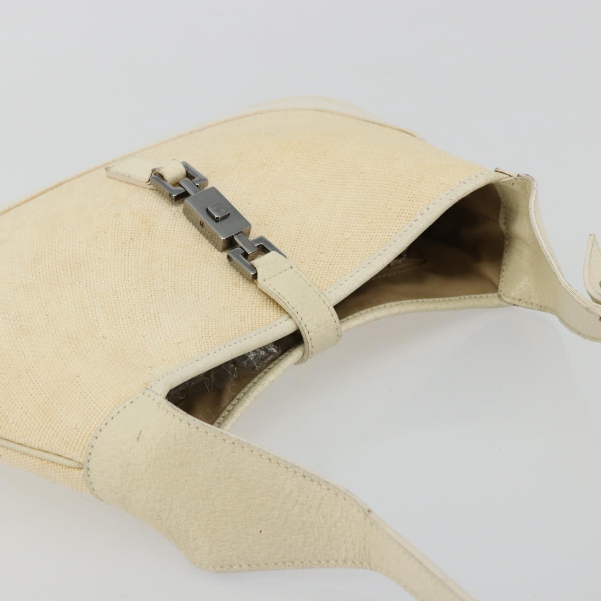 GUCCI Jackie Shoulder Bag Coated Canvas Beige Silver 001 3735 Auth bs34532