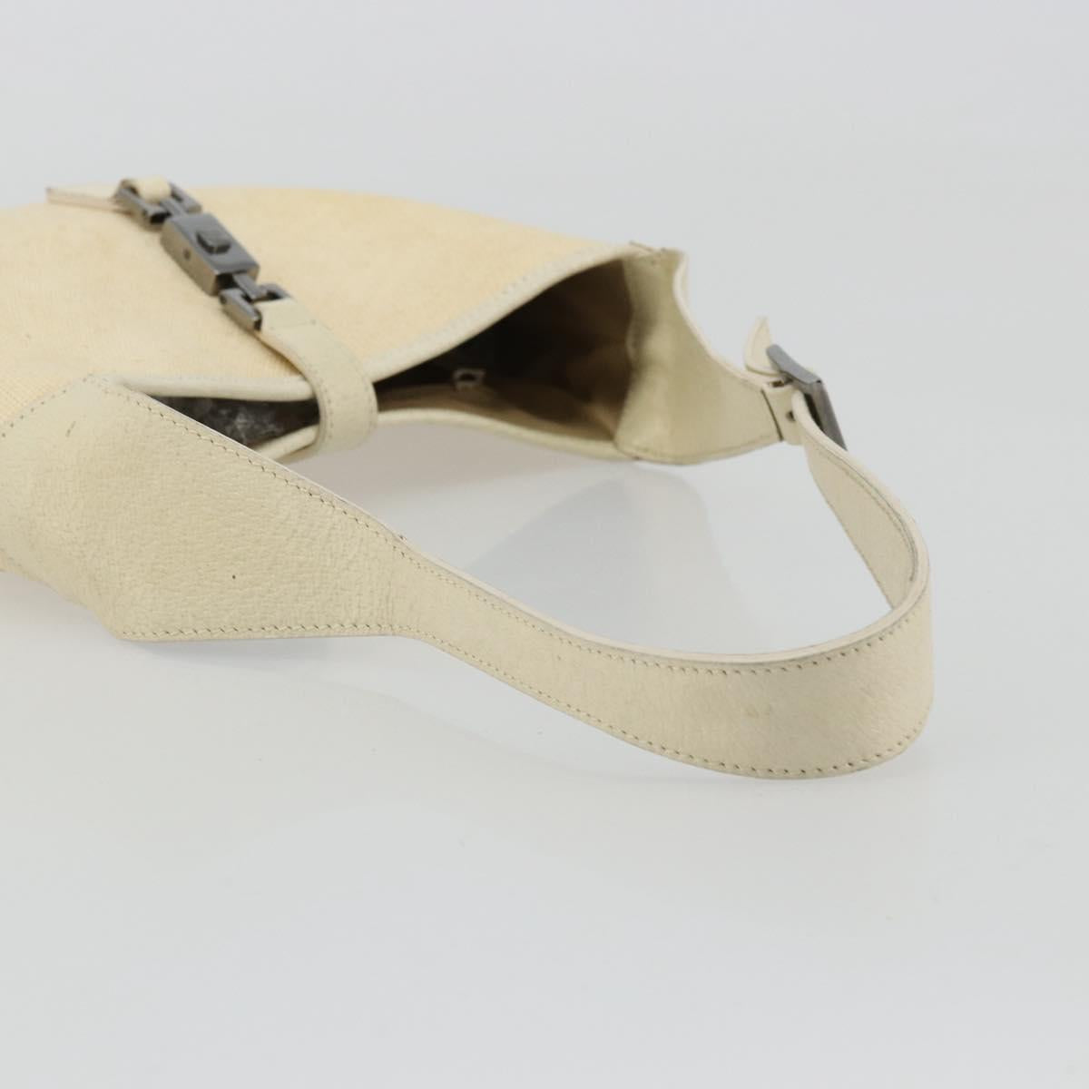 GUCCI Jackie Shoulder Bag Coated Canvas Beige Silver 001 3735 Auth bs34532