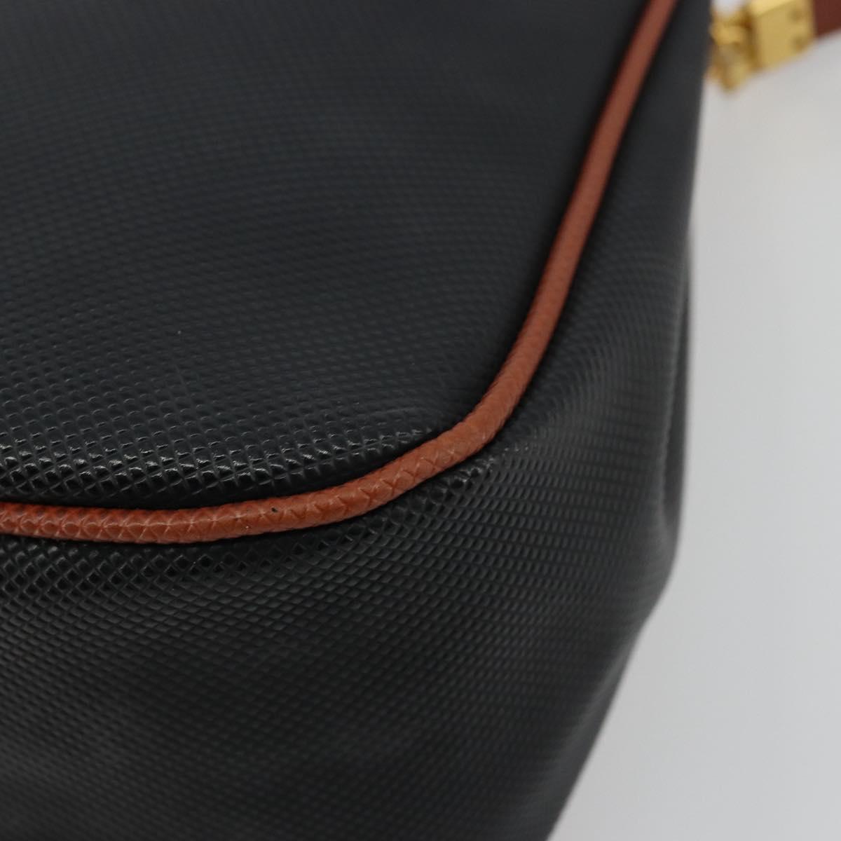 BOTTEGA VENETA Shoulder Bag PVC Leather Black Gold Auth bs34534