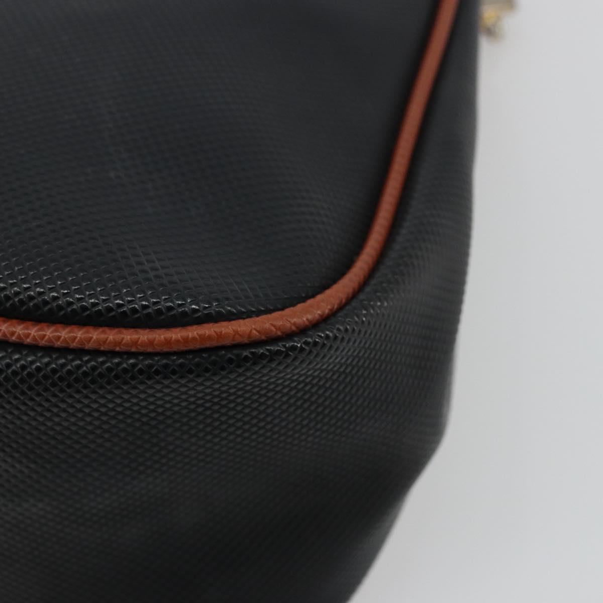 BOTTEGA VENETA Shoulder Bag PVC Leather Black Gold Auth bs34534