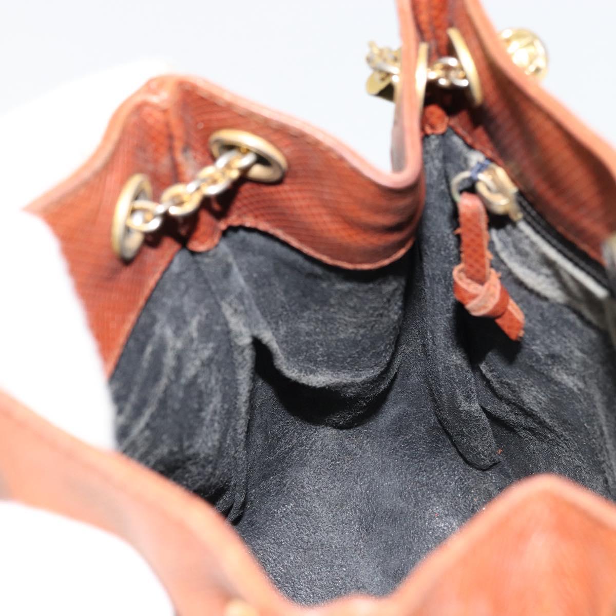 BOTTEGA VENETA Shoulder Bag PVC Leather Black Gold Auth bs34534