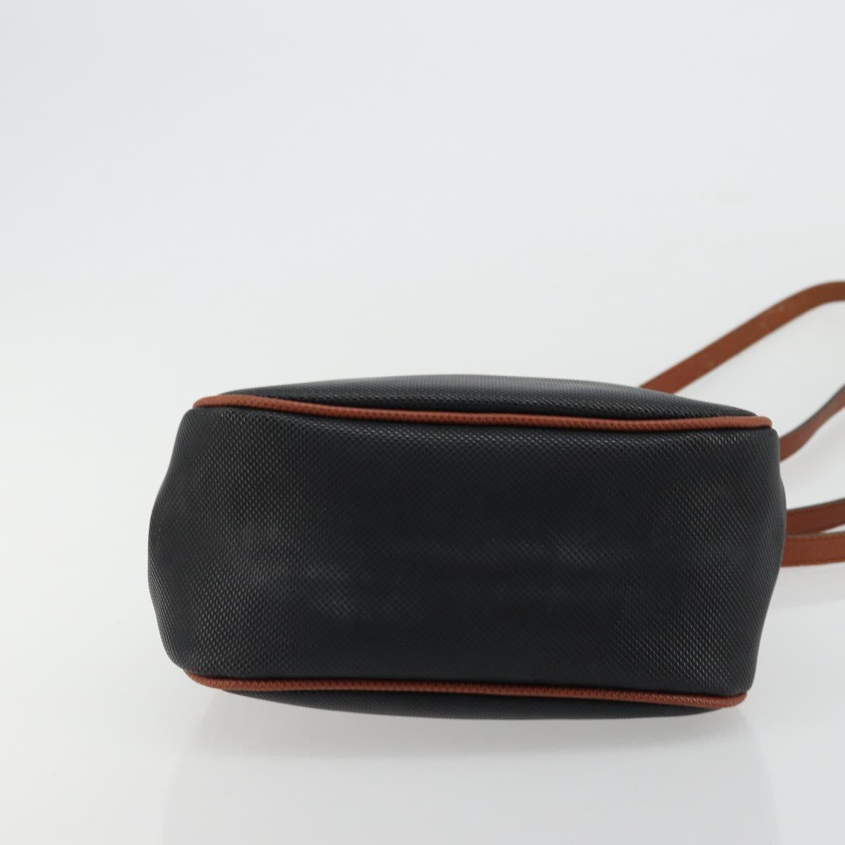 BOTTEGA VENETA Shoulder Bag PVC Leather Black Gold Auth bs34534