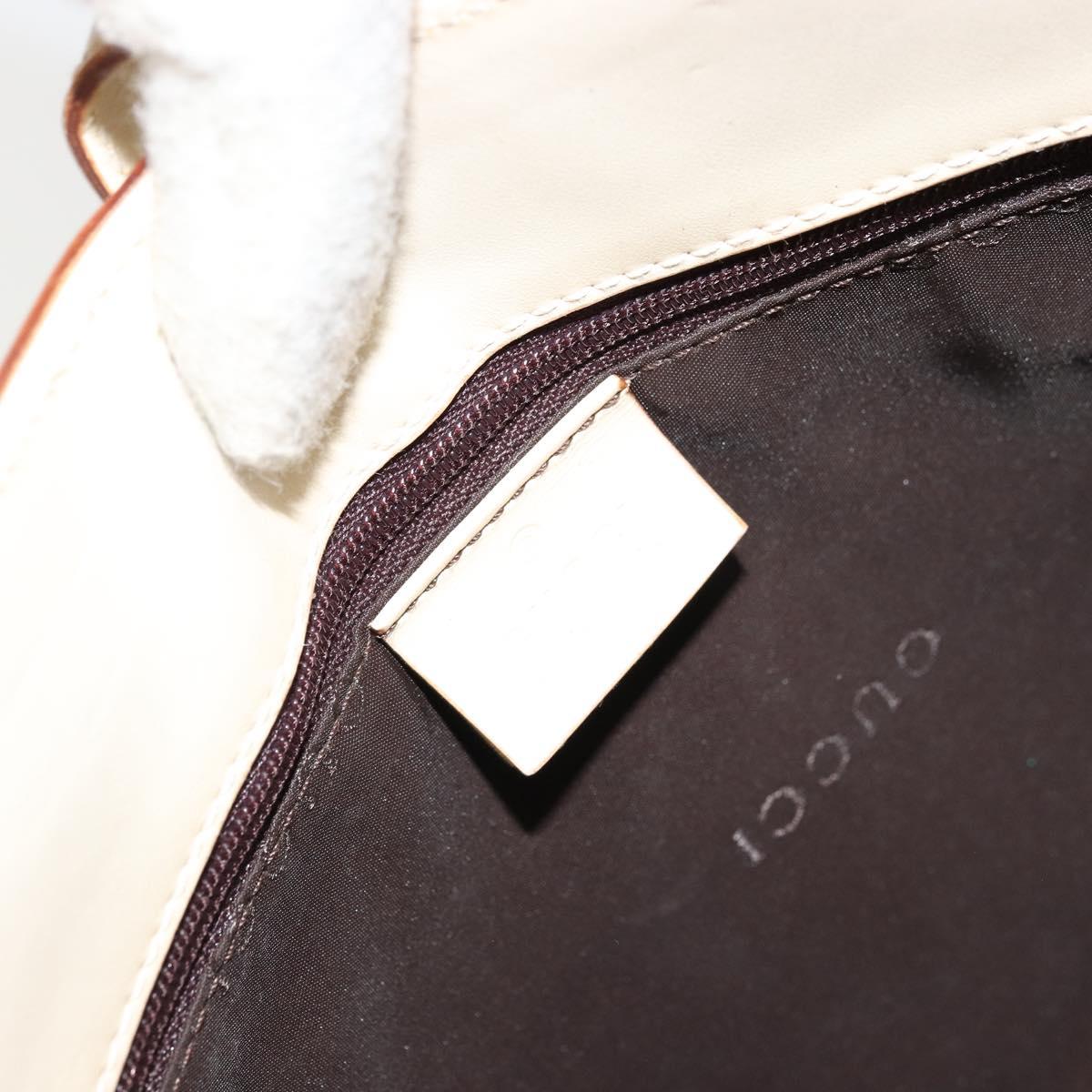 GUCCI Jackie Shoulder Bag Leather White Silver 001 3875 Auth bs34535