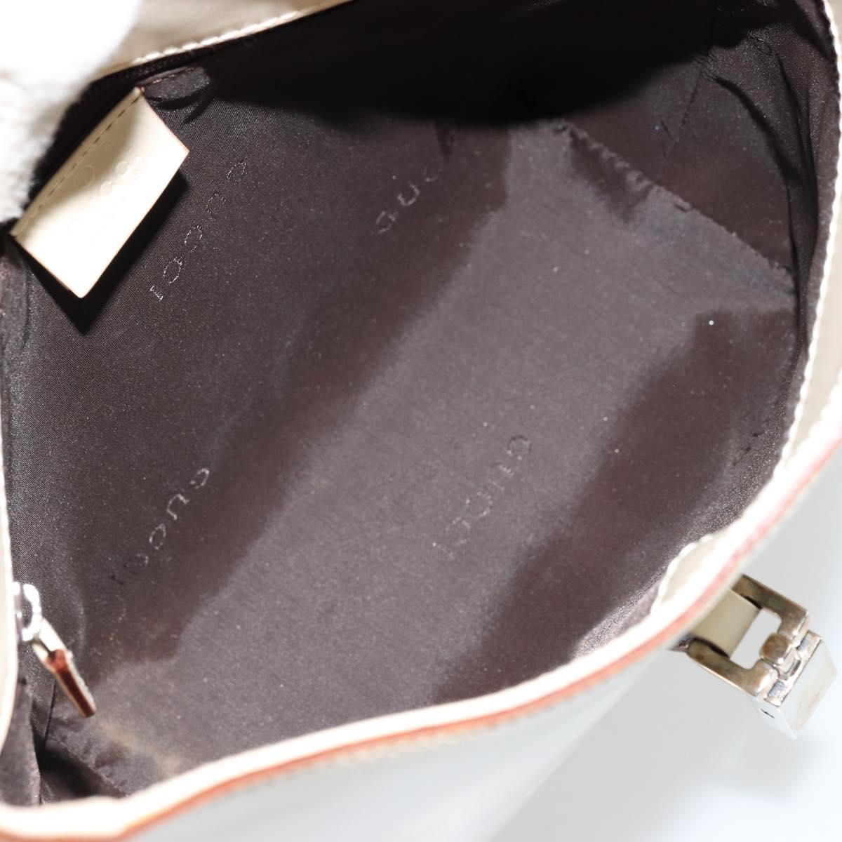 GUCCI Jackie Shoulder Bag Leather White Silver 001 3875 Auth bs34535