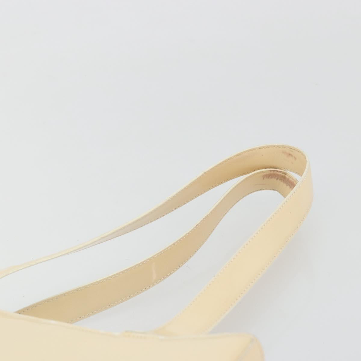 CHANEL Tote Bag Patent leather Ivory Gold CC Auth bs34540