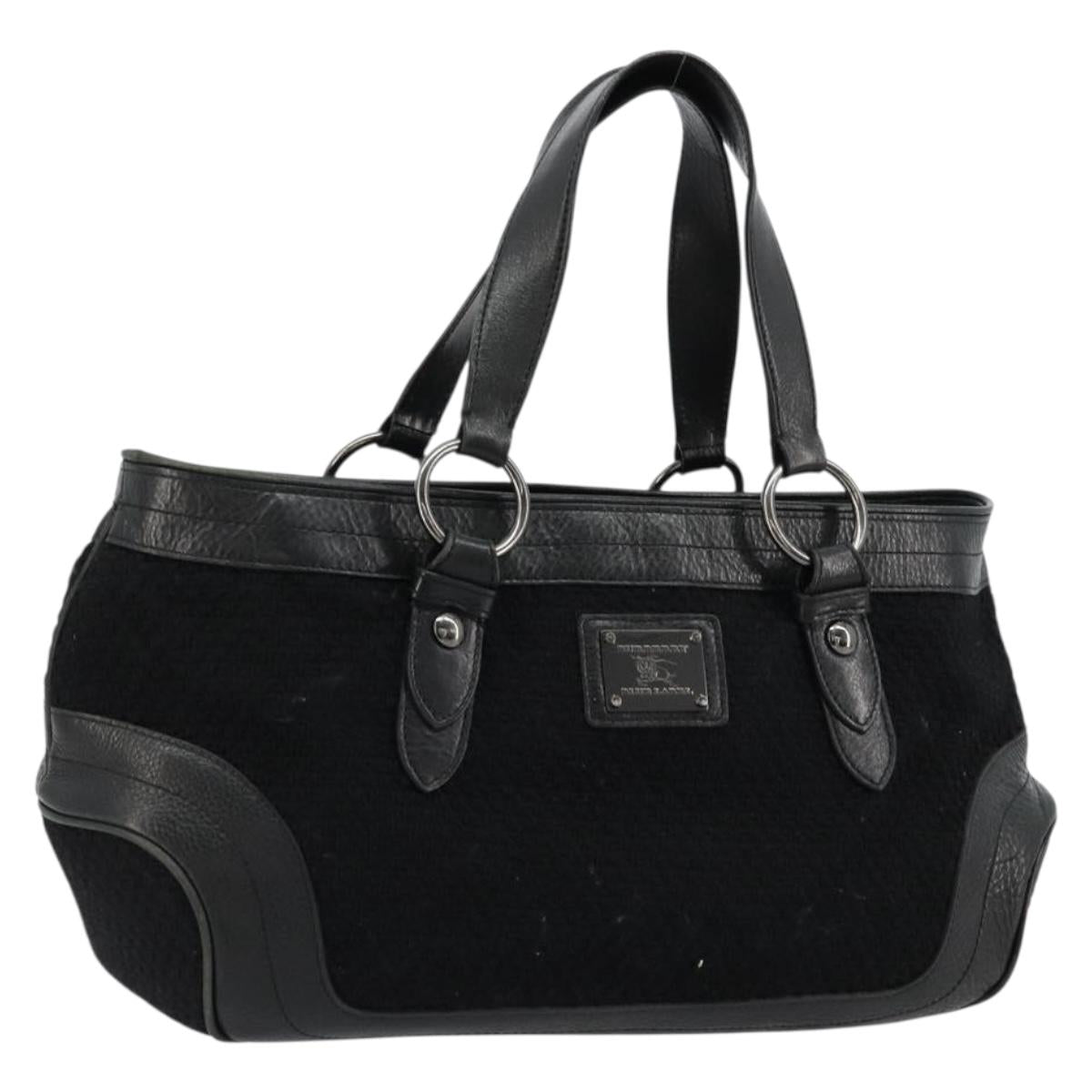 BURBERRY Blue Label Hand Bag Canvas Black Auth bs34542