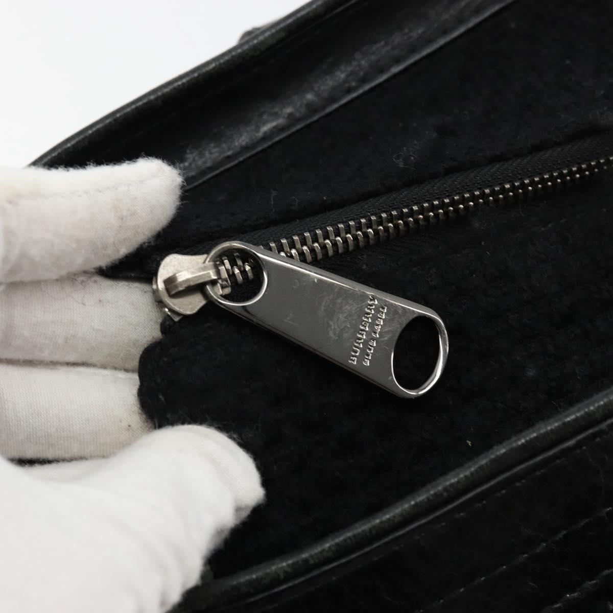BURBERRY Blue Label Hand Bag Canvas Black Auth bs34542
