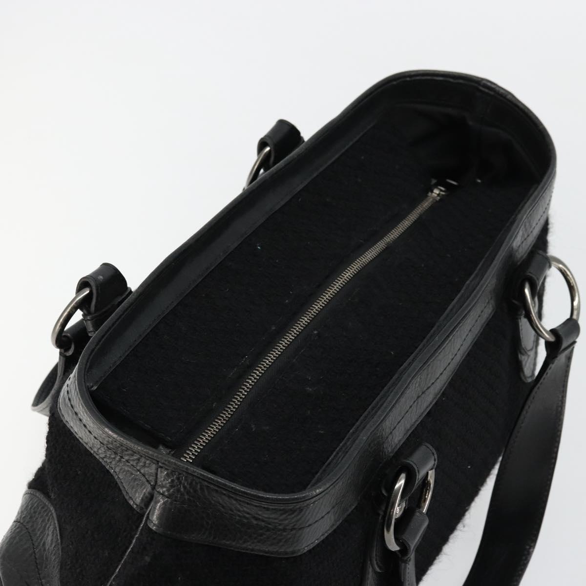 BURBERRY Blue Label Hand Bag Canvas Black Auth bs34542