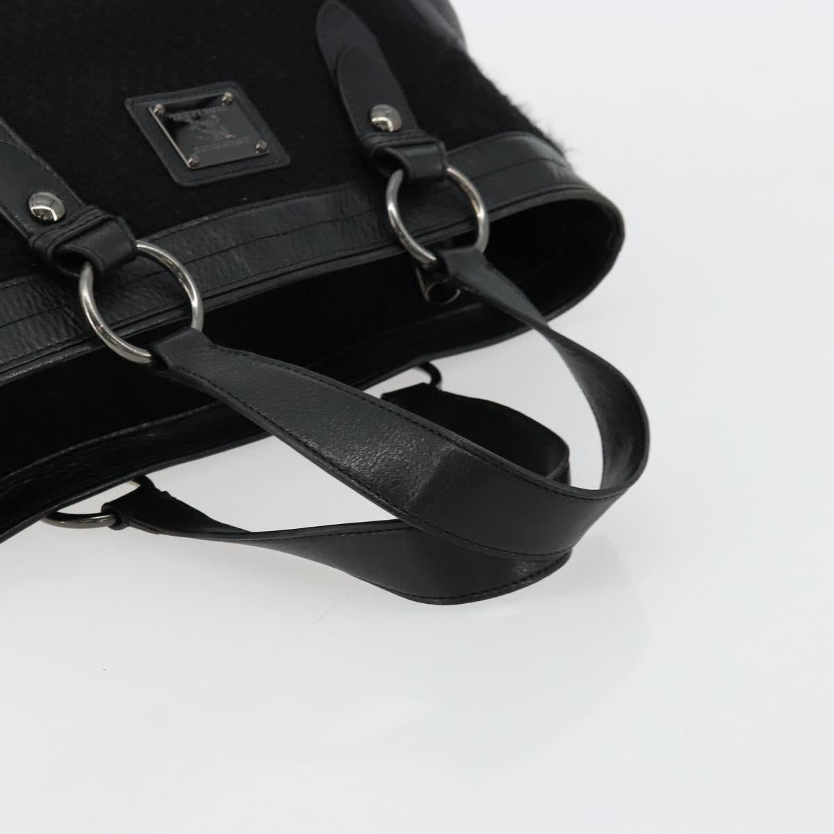 BURBERRY Blue Label Hand Bag Canvas Black Auth bs34542