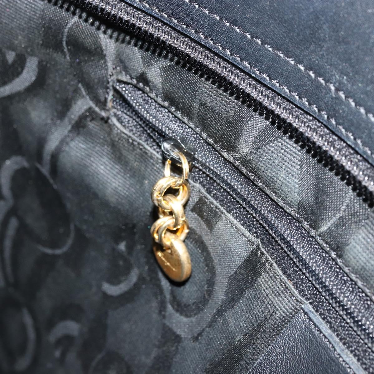 Salvatore Ferragamo Vala Tote Bag Canvas Black Gold Auth bs34543