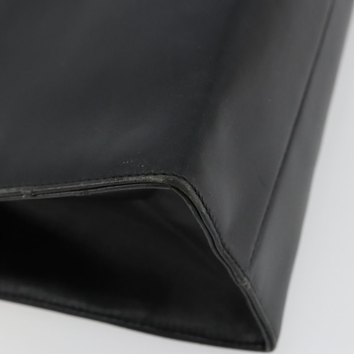 GUCCI Hand Bag Leather Black Gold 000 2058 0569 0 Auth bs34553