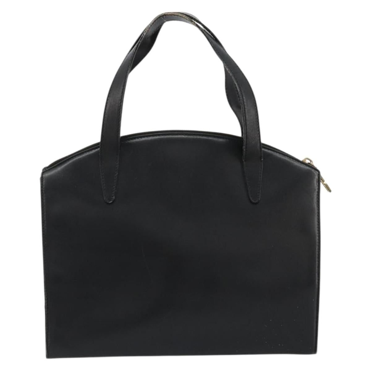GUCCI Hand Bag Leather Black Gold 000 2058 0569 0 Auth bs34553
