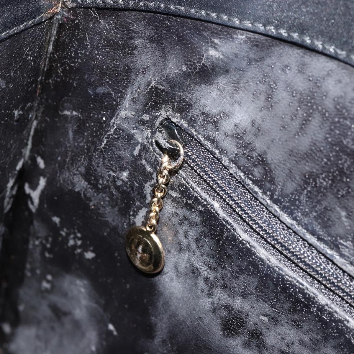 GUCCI Hand Bag Leather Black Gold 000 2058 0569 0 Auth bs34554