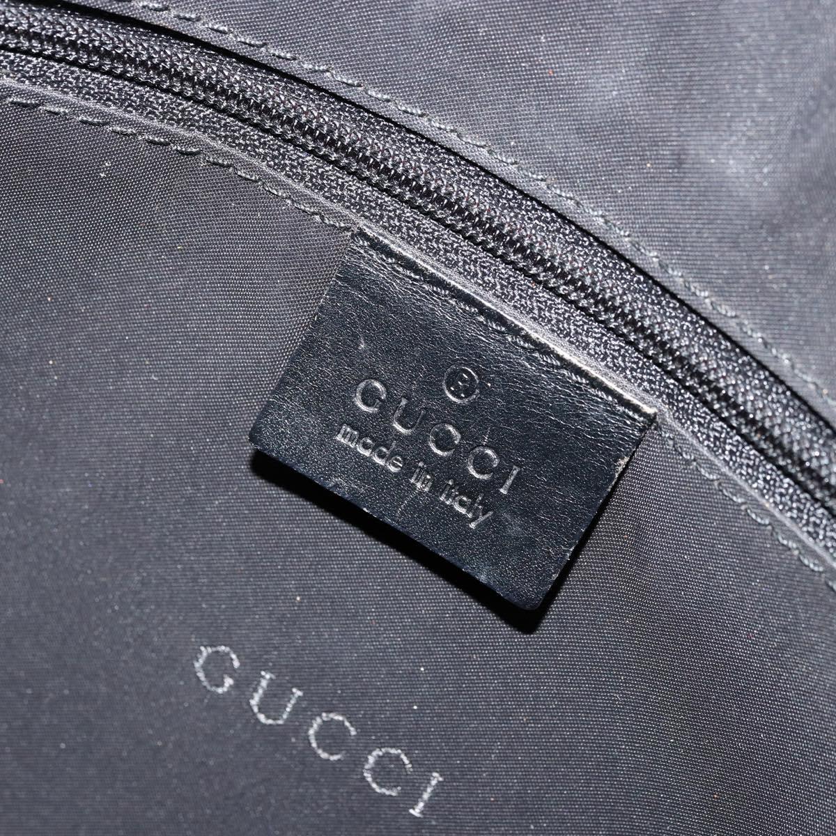 GUCCI Shoulder Bag Nylon Black Silver 001 3766 2123 Auth bs34556