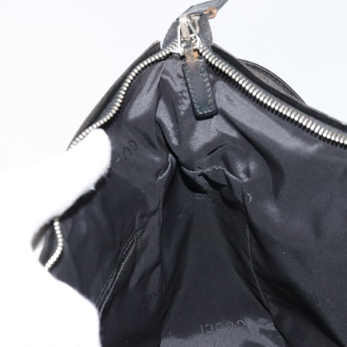 GUCCI Shoulder Bag Nylon Black Silver 001 3766 2123 Auth bs34556