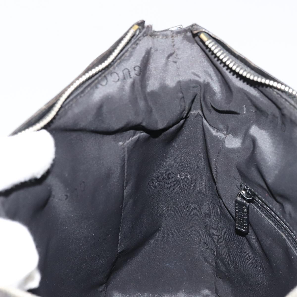 GUCCI Shoulder Bag Nylon Black Silver 001 3766 2123 Auth bs34556