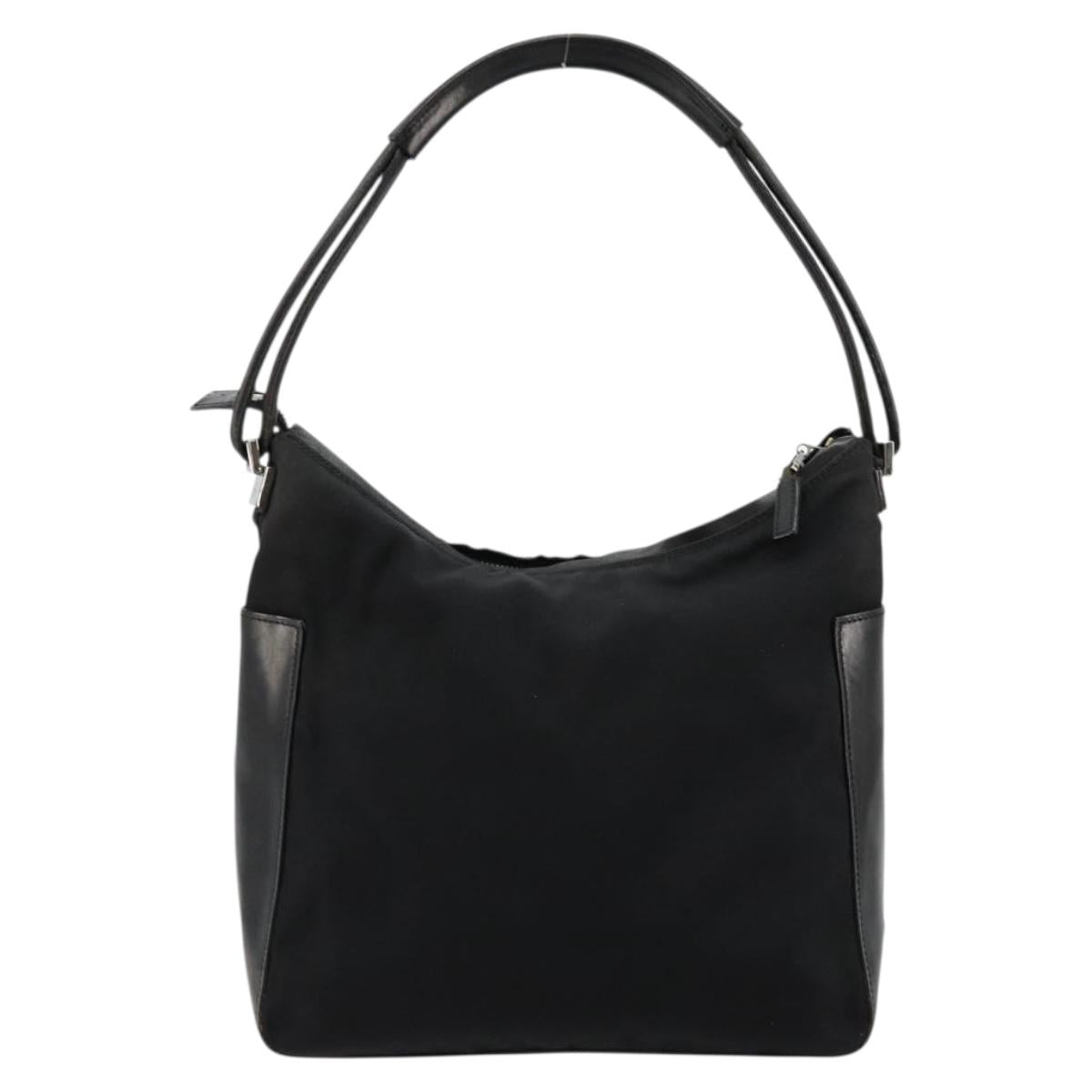 GUCCI Shoulder Bag Nylon Black Silver 001 3766 2123 Auth bs34556
