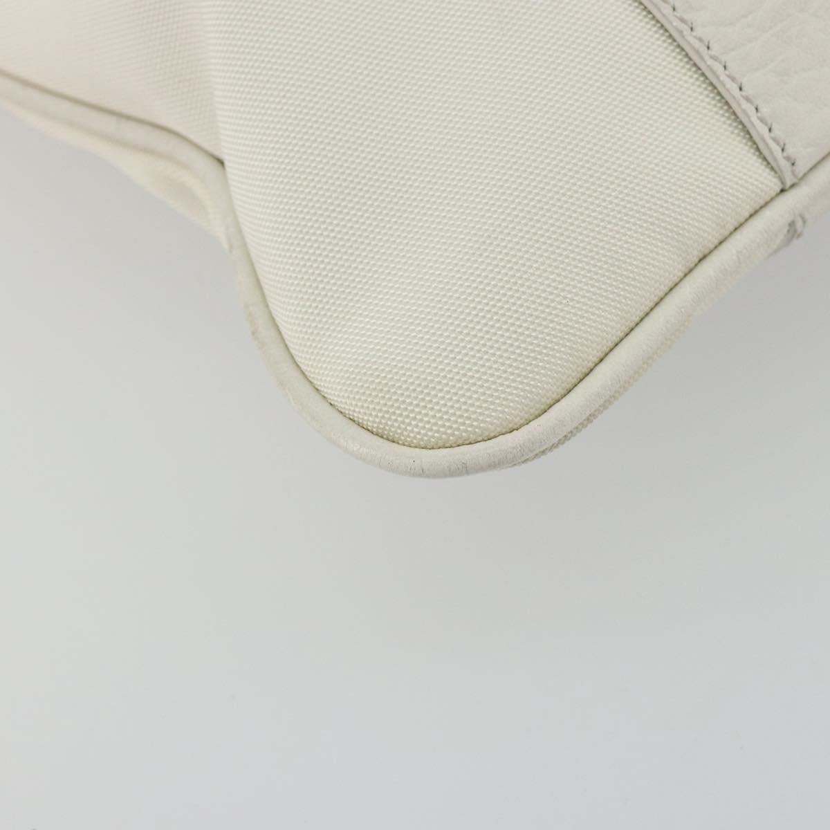 Salvatore Ferragamo Tote Bag Nylon White Silver Auth bs34557