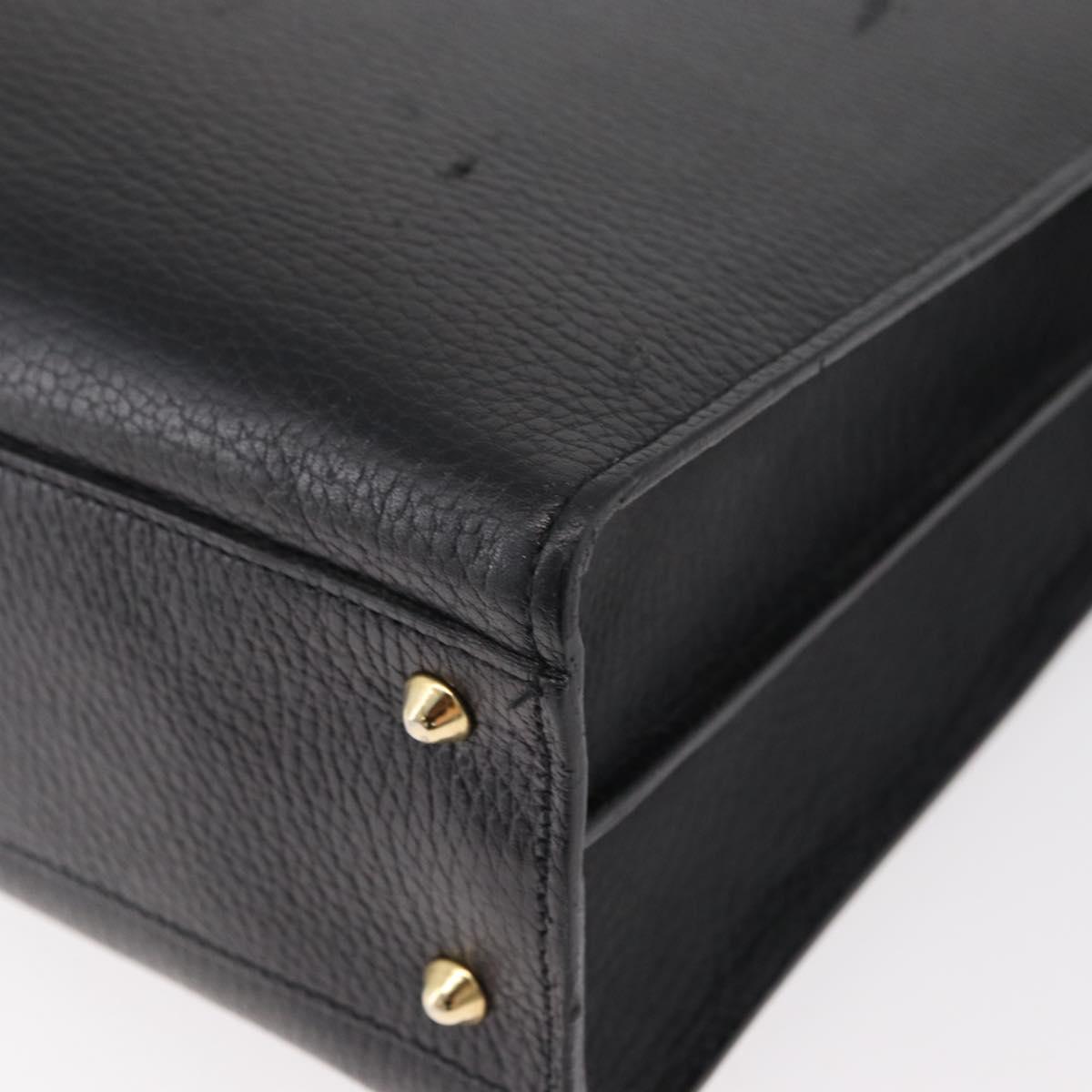 BALLY Business Bag Leather Black Gold Auth bs34560