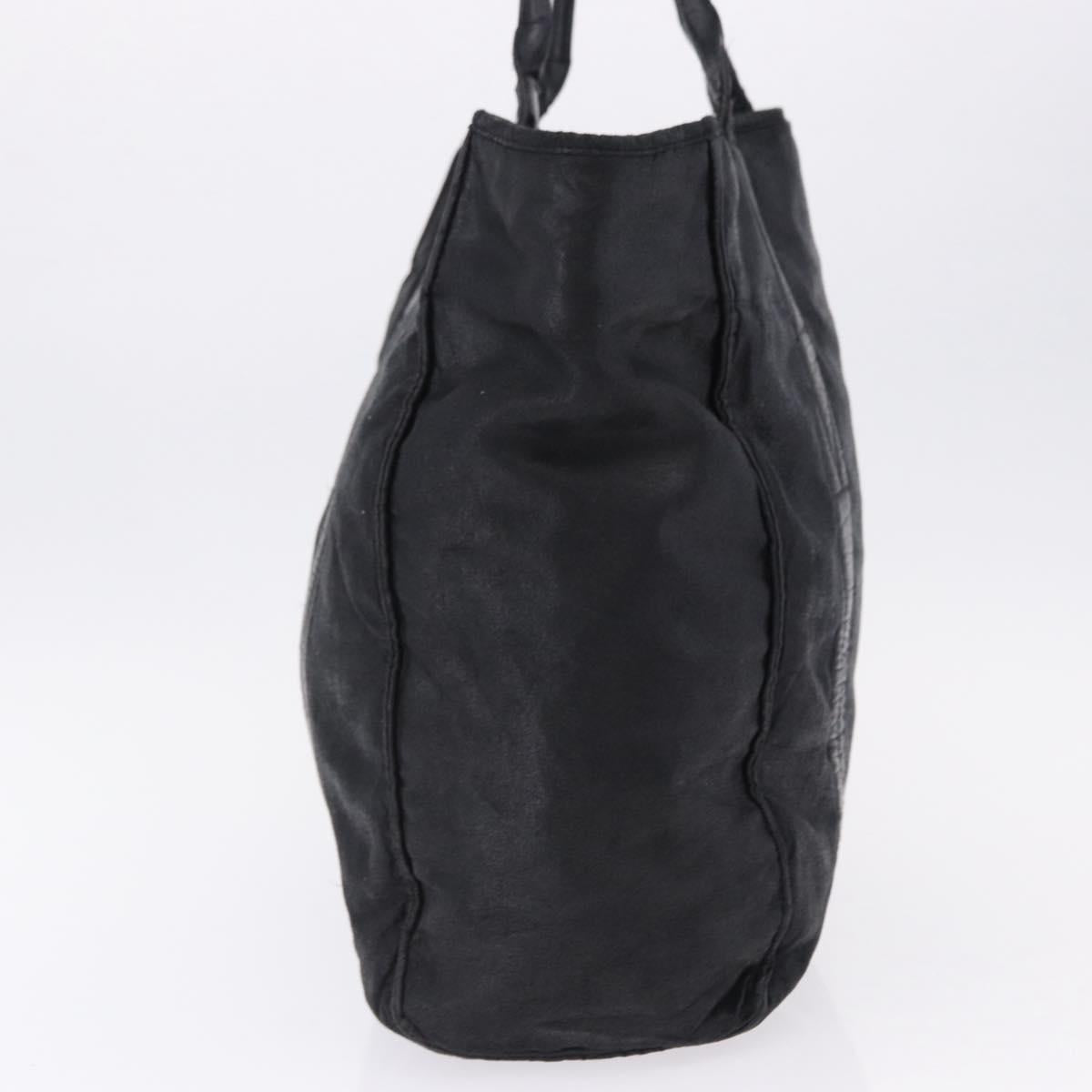 Miu Miu Tote Bag Leather Black Gold Auth bs34561
