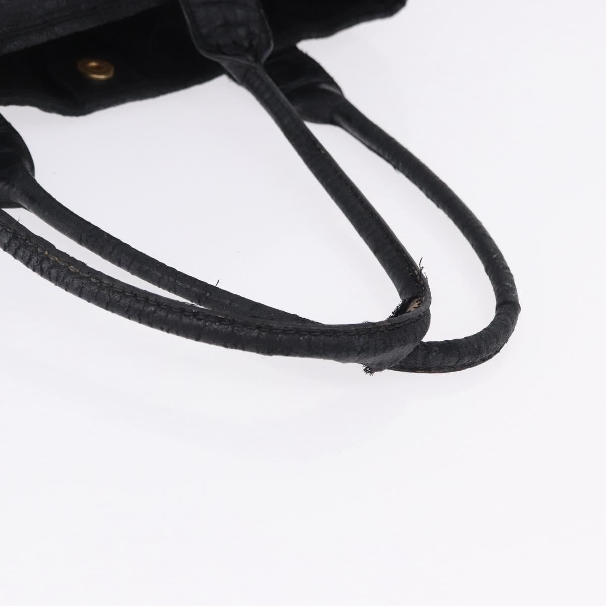Miu Miu Tote Bag Leather Black Gold Auth bs34561
