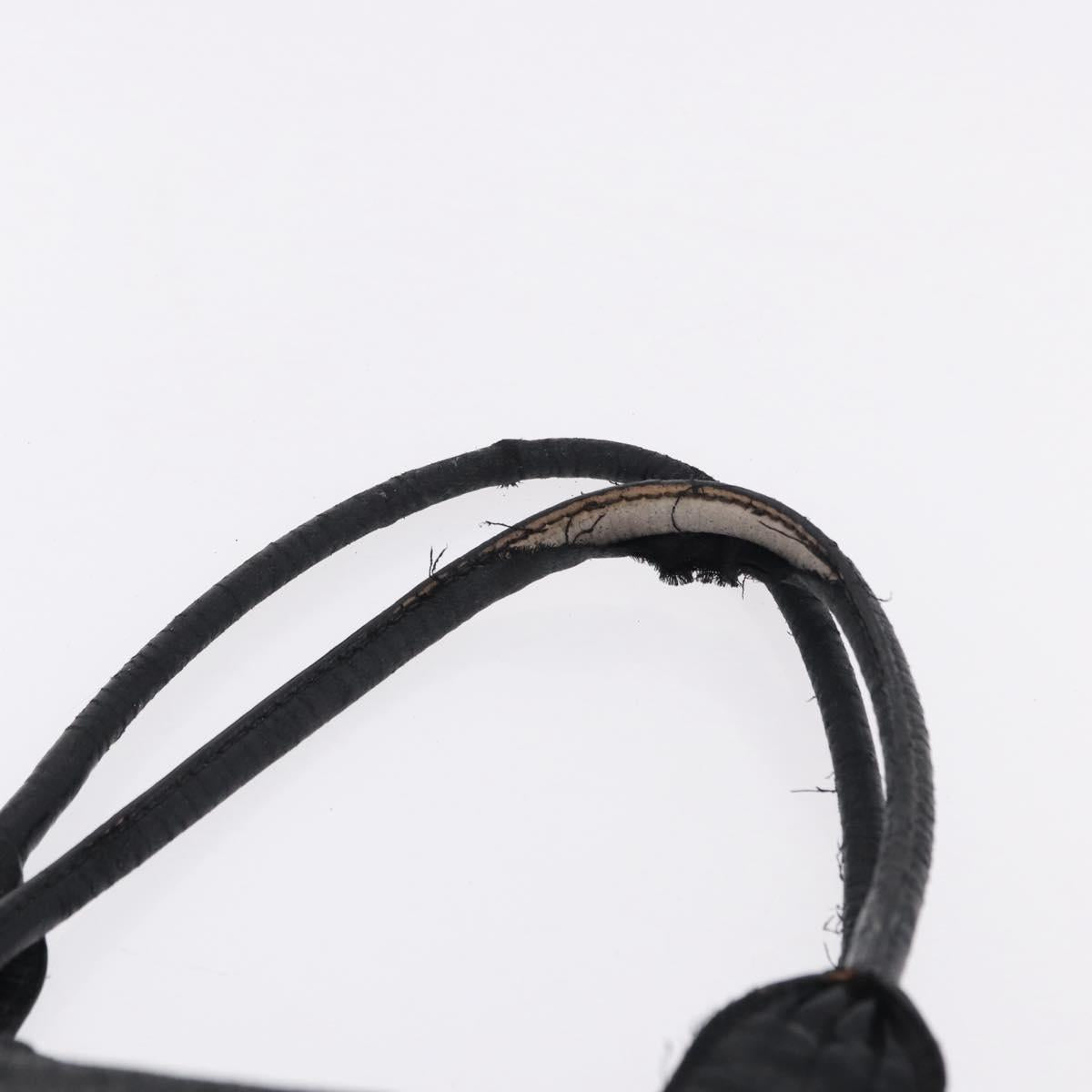 Miu Miu Tote Bag Leather Black Gold Auth bs34561