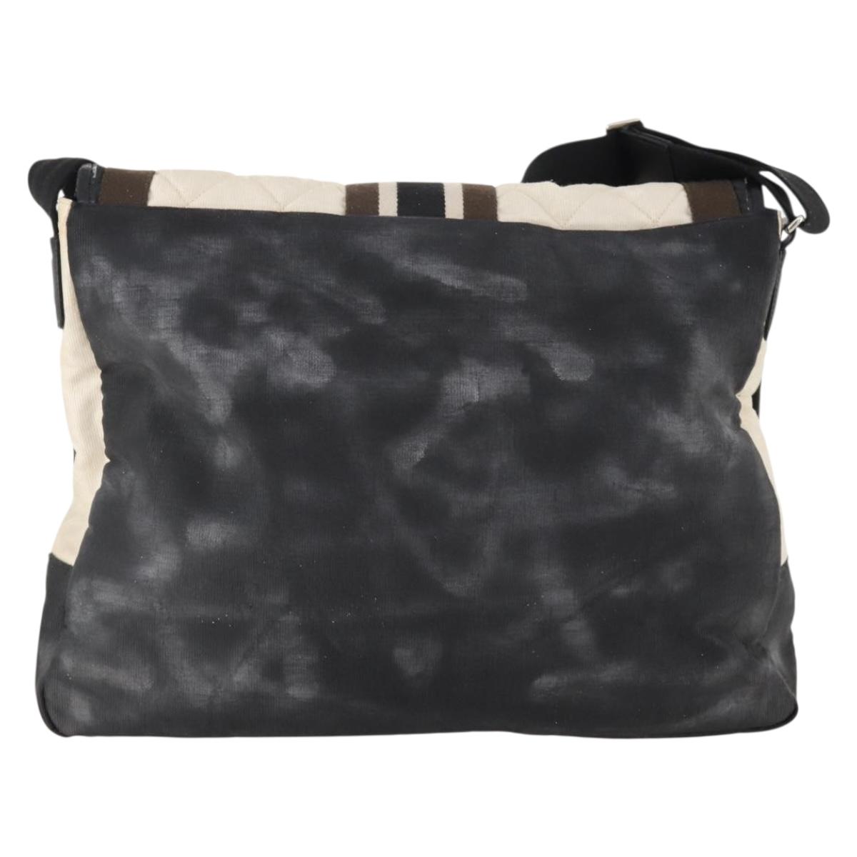 CHANEL Sports Line Shoulder Bag Canvas White Silver CC Auth bs34562