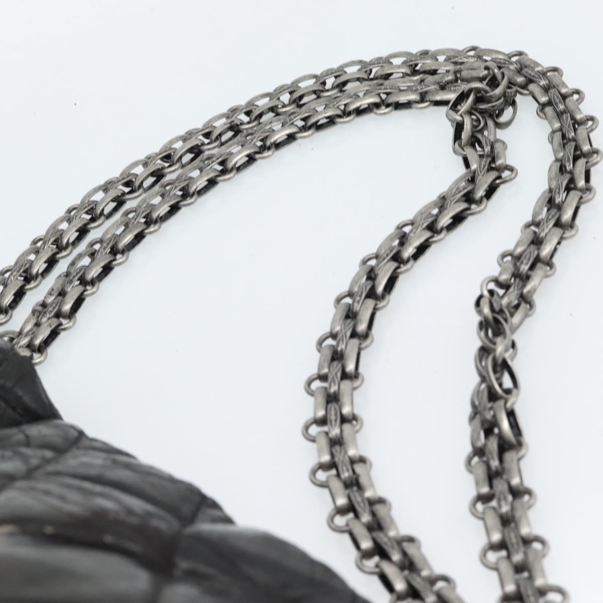 CHANEL Chain Matelasse 2.55 Shoulder Bag Patent leather Black CC Auth bs34563