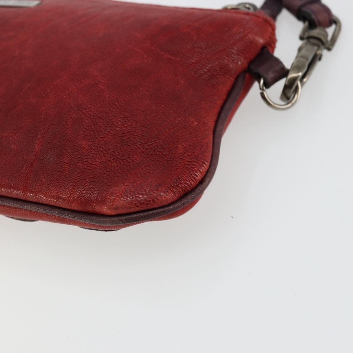 Miu Miu Hand Pouch Hand Bag Leather Red Auth bs34578
