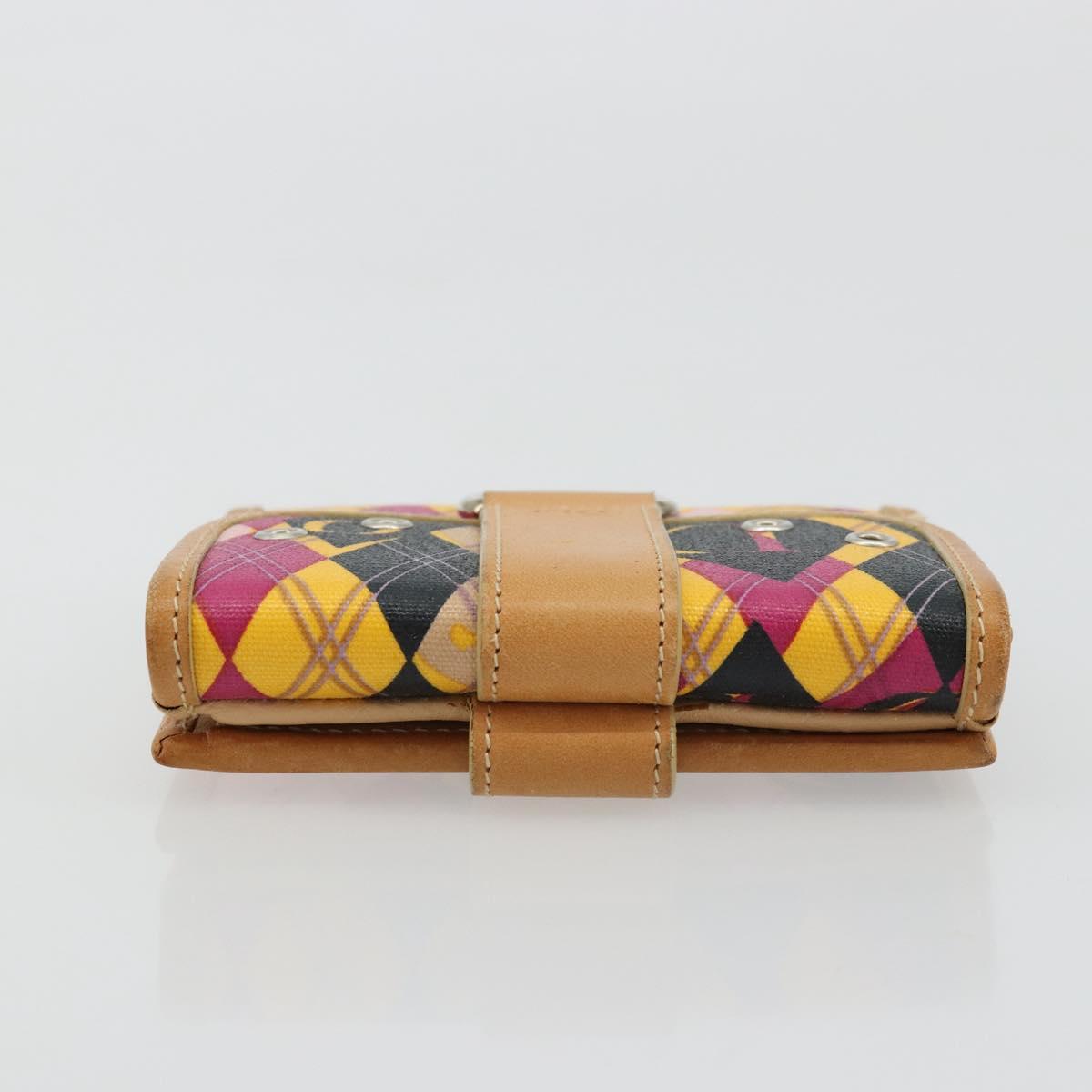 Christian Dior Bifold Wallet Coated Canvas Pink Silver Auth bs34579A
