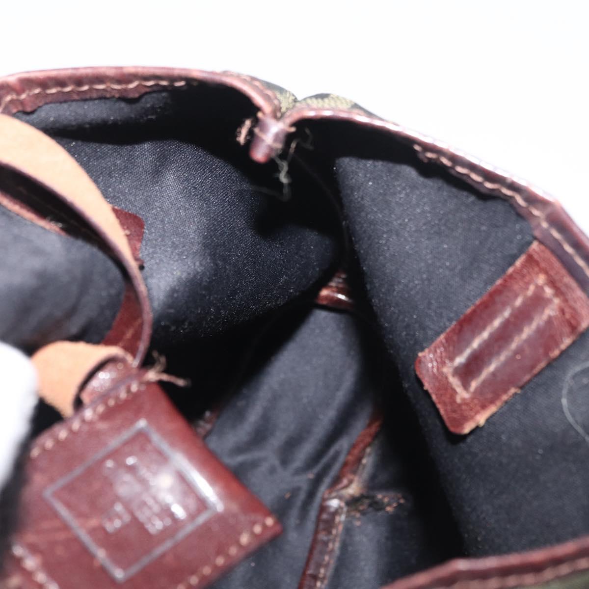 FENDI Zucca Canvas Hand Bag Black Brown Auth bs34584