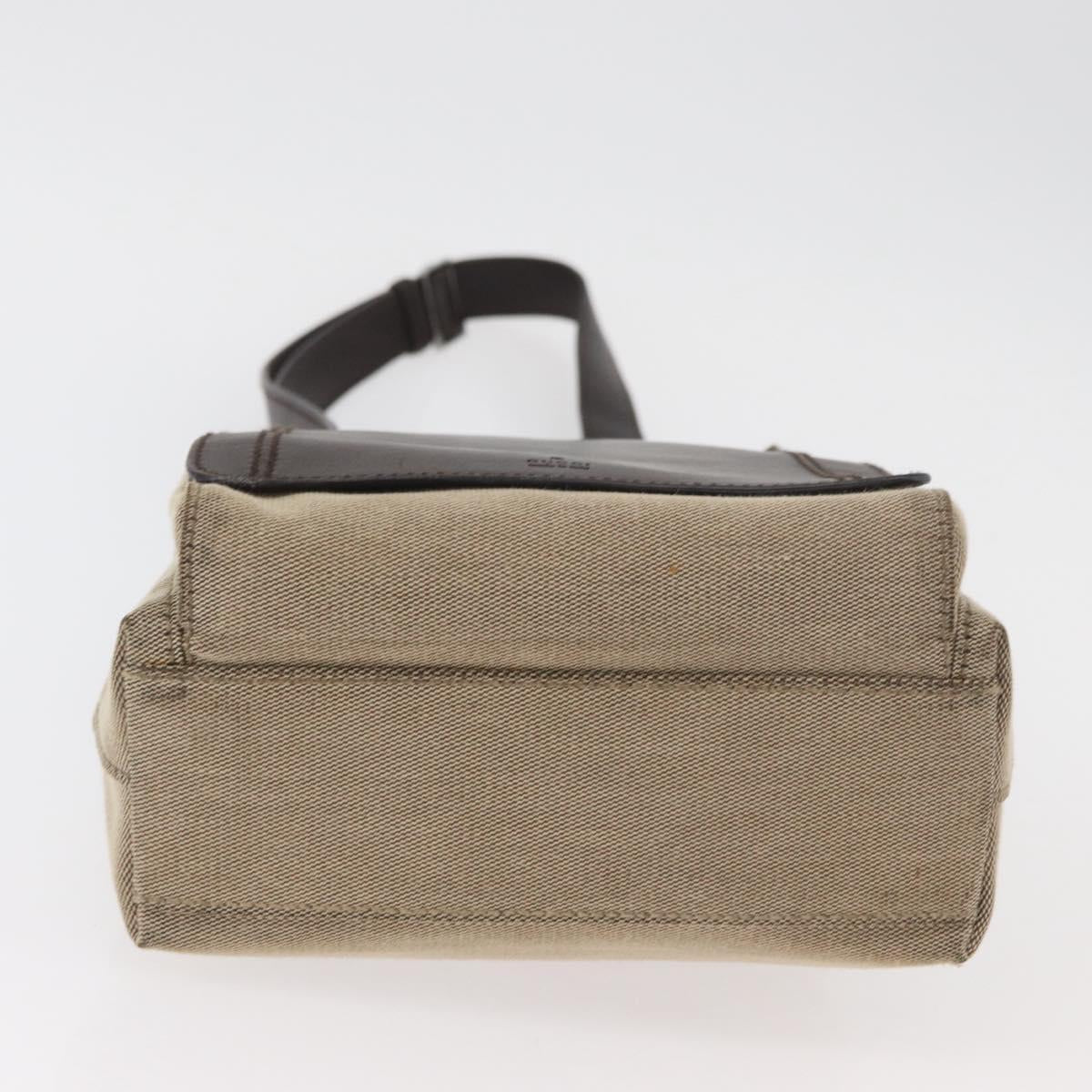 GUCCI Shoulder Bag Canvas Beige Silver 106300 Auth bs34588