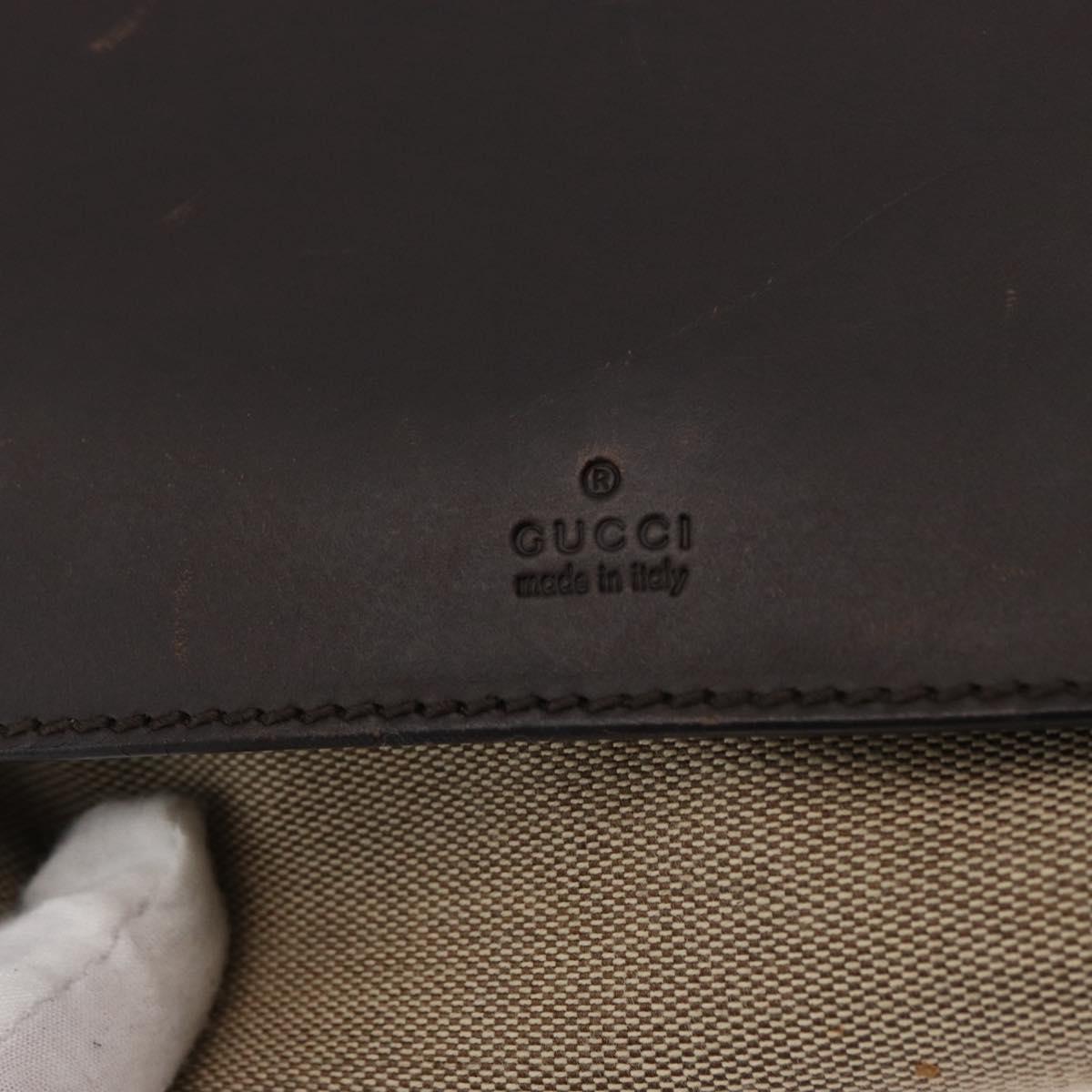 GUCCI Shoulder Bag Canvas Beige Silver 106300 Auth bs34588
