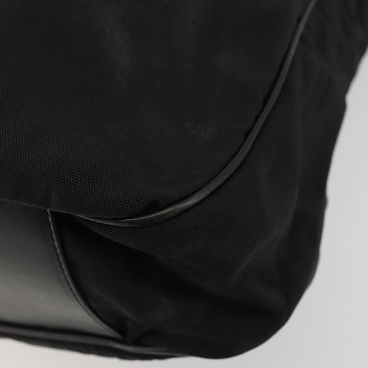 GUCCI Bamboo Shoulder Bag Nylon Black Silver 001 1577 Auth bs34590