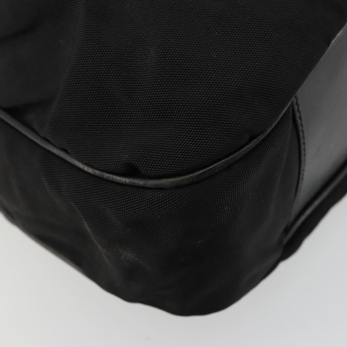 GUCCI Bamboo Shoulder Bag Nylon Black Silver 001 1577 Auth bs34590